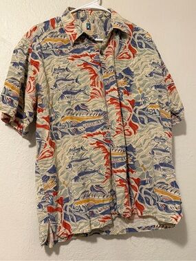 Aloha Republic Men's Short-Sleeve Button-Down Shirt - Multi Fish Print